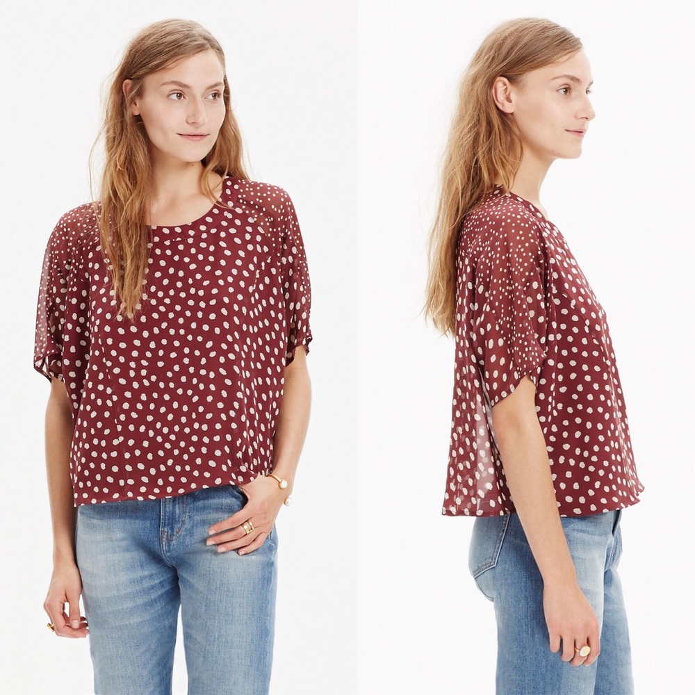 Madewell Silk Prose Crop Top